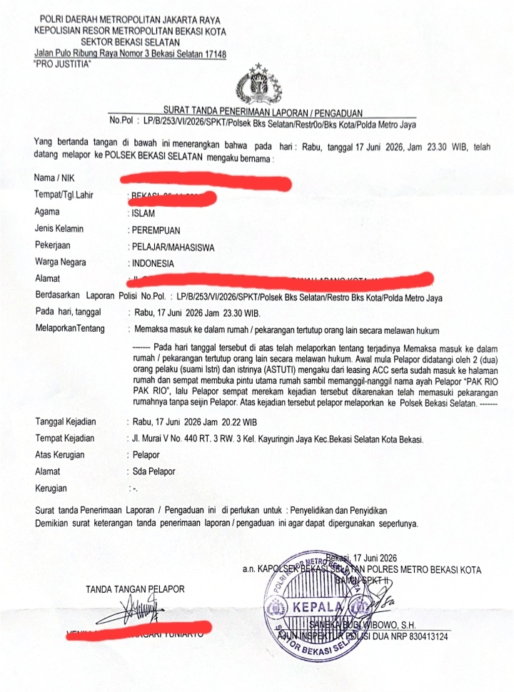 Sales ACC Labrak Rumah Debitur pada Malam Hari Tanpa Surat Tugas, Berujung Dilaporkan ke Polisi