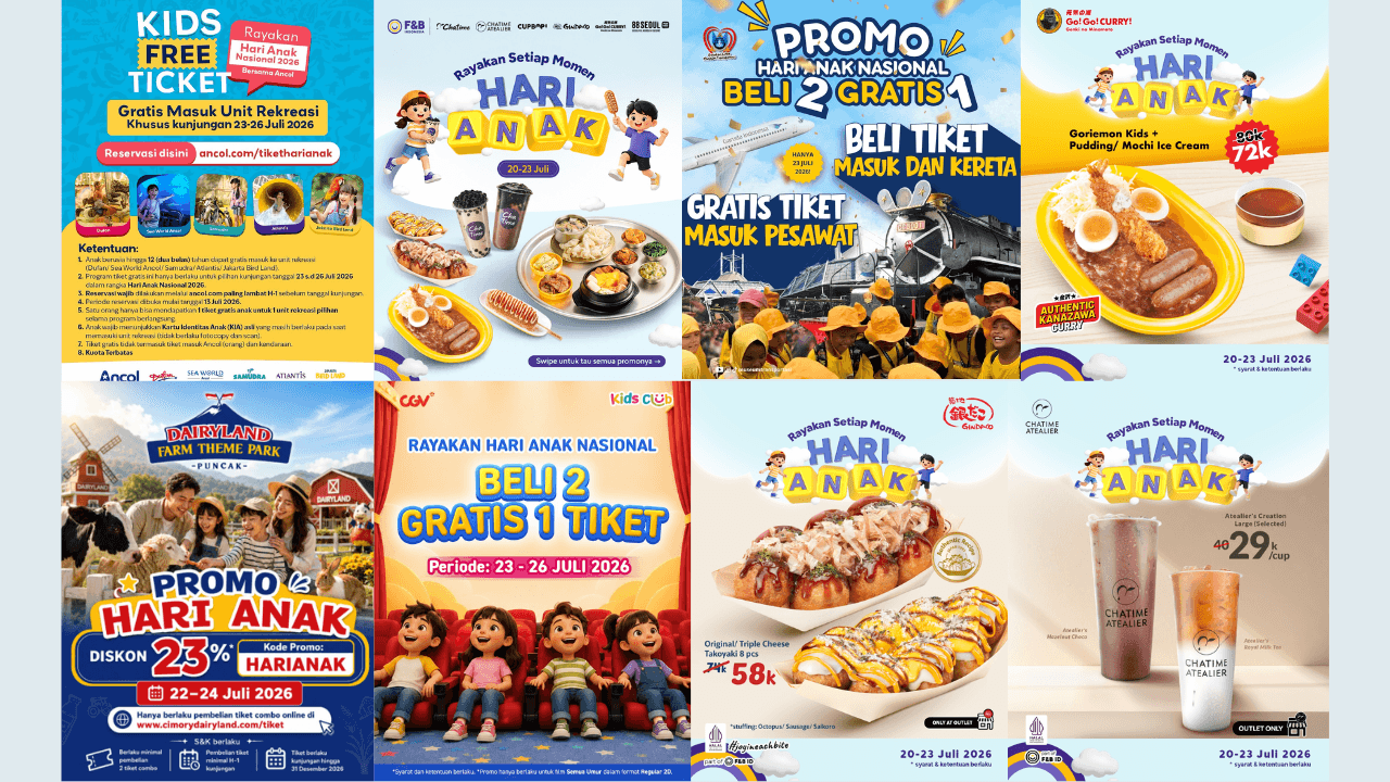Promo Hari Anak Nasional 2026: Daftar 10 Tempat Wisata hingga Kuliner yang Berikan Diskon Khusus