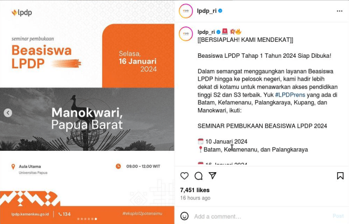 Yuks Cari Peluang Beasiswa di Seminar Beasiswa LPDP, Pejuang LPDP di Batam hingga Papua Merapat!