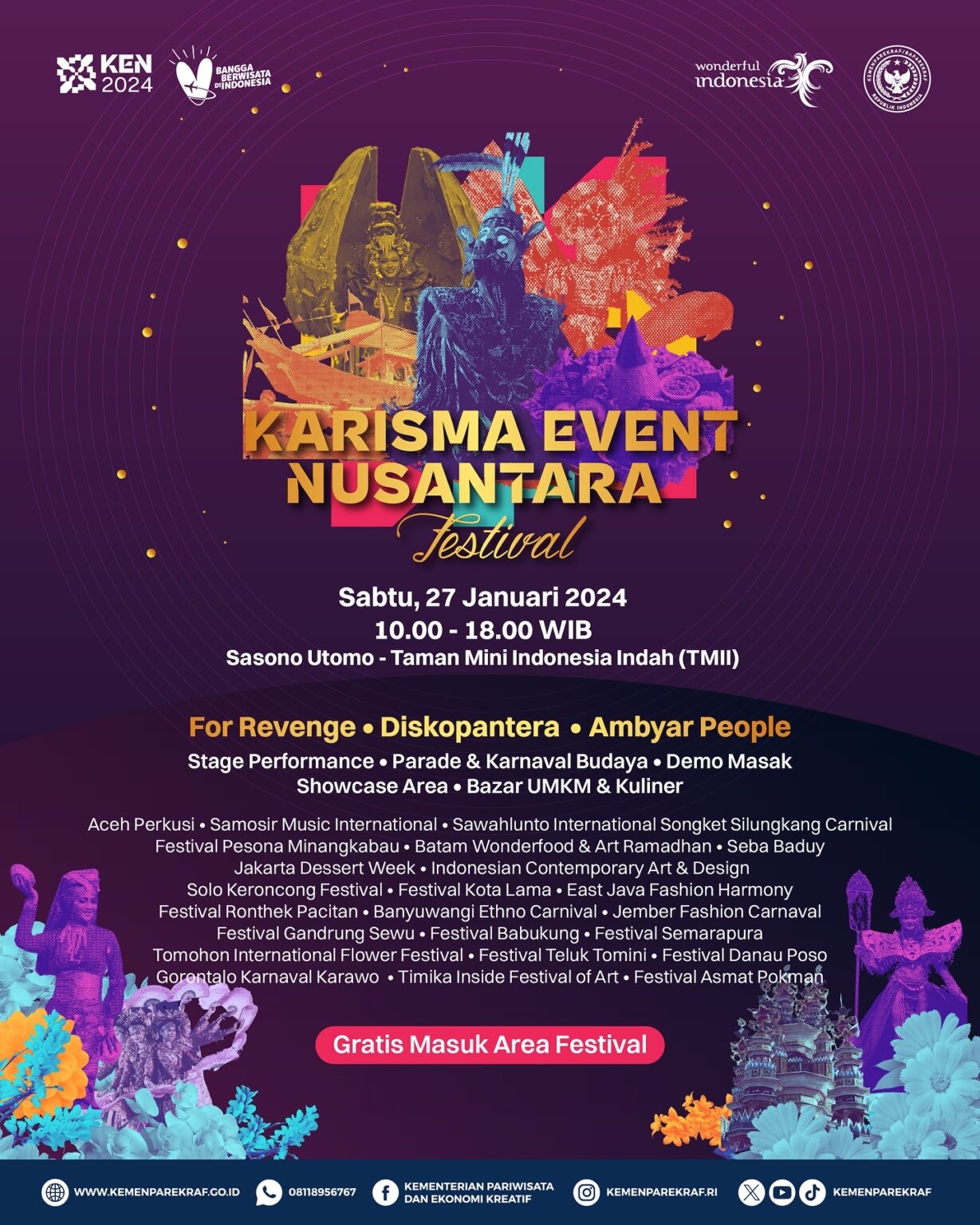 GRATIS! Akhir Pekan Ini Ada 25 Acara di TMII, Mulai Konser Musik, Karnaval Budaya hingga Bazar UMKM & Kuliner, Berikut Daftarnya