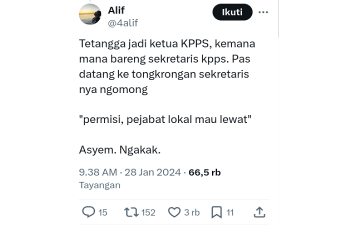 Viral di Medsos, Cerita Lucu Seputar Petugas KPPS Pemilu 2024, Ada yang Langsung Ajak Nikah Pacar, Blusukan ke Pasar, hingga Bergaya Sok Pejabat Lokal