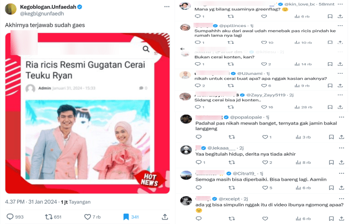 Ria Ricis Gugat Cerai Suami, Suara Netizen Pemilik Centang Biru Terbelah Tiga