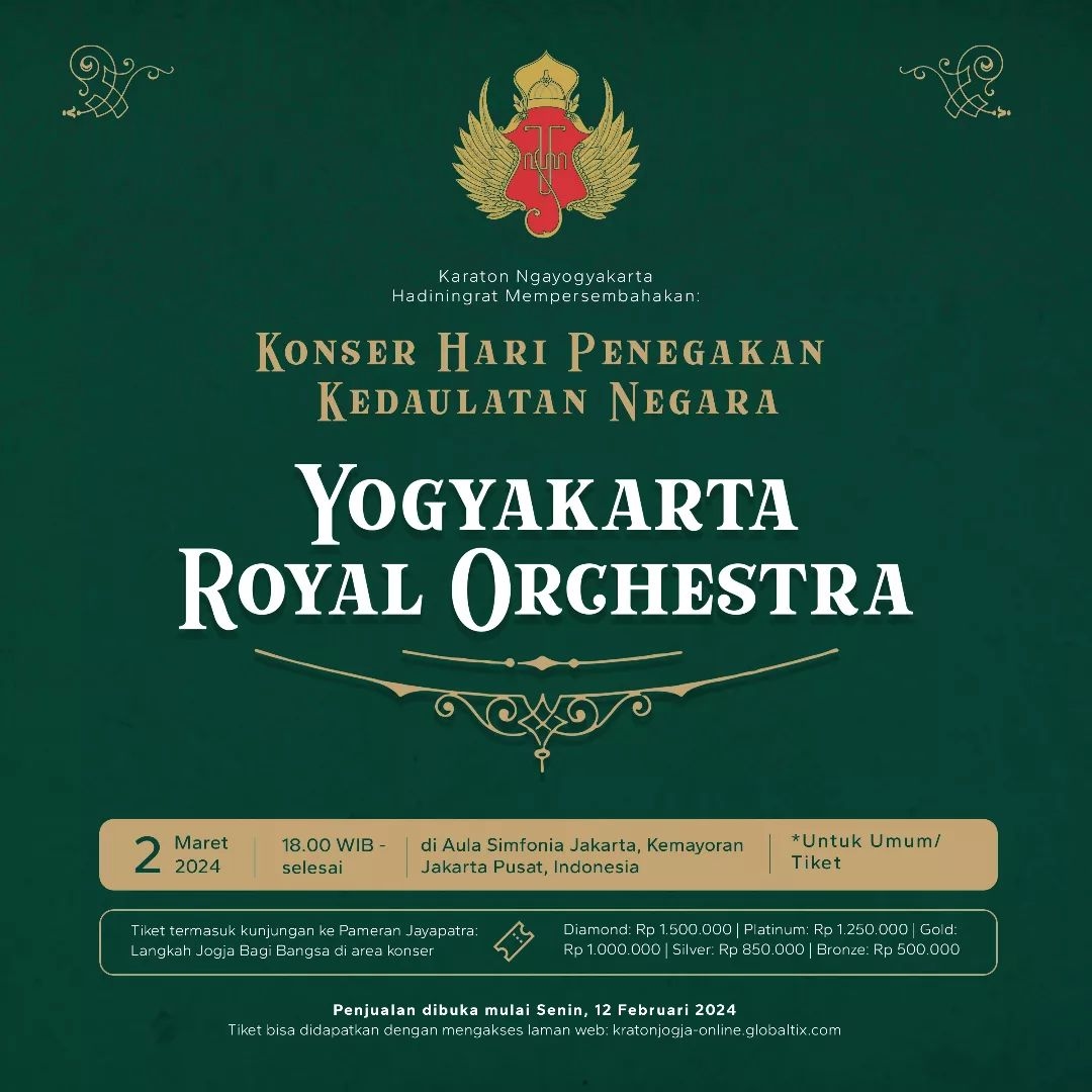 Simfoni untuk Negeri: Kraton Yogyakarta  Bakal Gelar Konser Musik Orkestra Pada Awal Maret 2024 di Kemayoran, Segini Harga Tiketnya