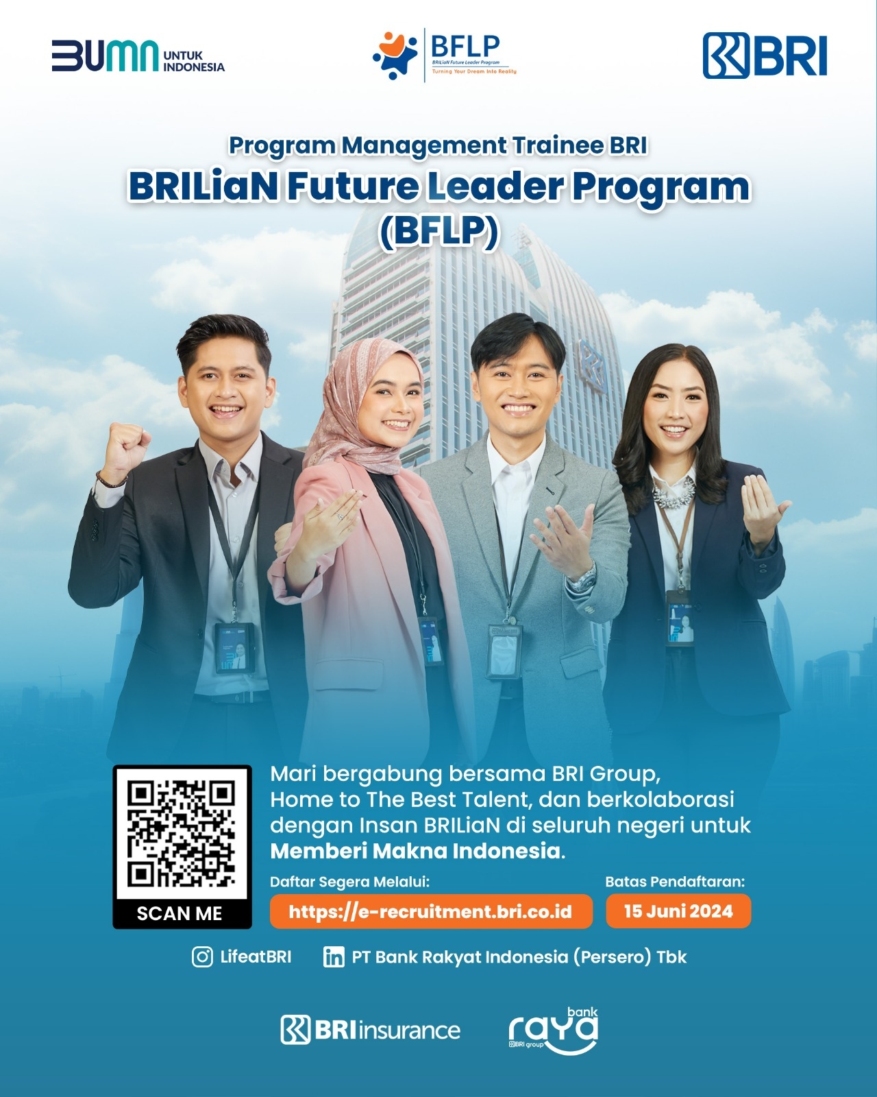 INFO LOKER! Bank BRI Kembali Buka 3 Program Rekrutmen Pekerja, Apa Saja? Simak Syarat dan Kualifikasi yang Dibutuhkan di Sini