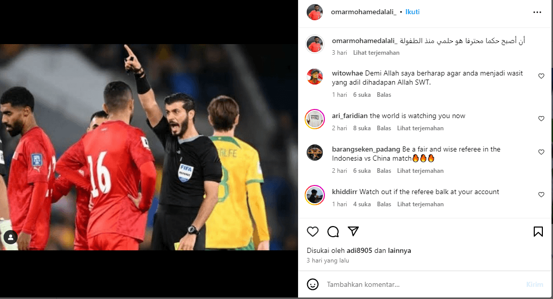 Siapa Wasit Pertandingan Indonesia vs China Malam Ini? Ternyata Sosok Kontroversial yang Pernah Pimpin Bahrain vs Australia