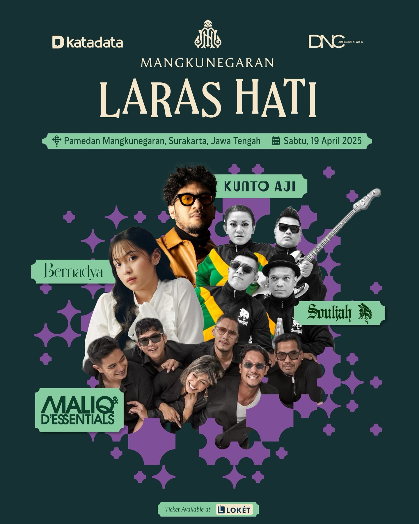 Konser Musik Laras Hati di Mangkunegaran April 2025: Kunto Aji, Bernadya, Maliq & D’Essentials, dan Souljah, Cek Harga Tiketnya!
