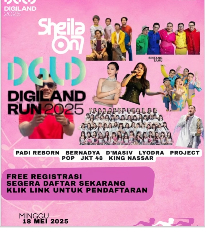 Digiland Music 2025 di Istora Senayan Hari Ini: Ada JKT48, Sheila On 7, Bernadya, D’ Masiv, Lyodra, Padi Reborn, Project Pop, dan King Nassar