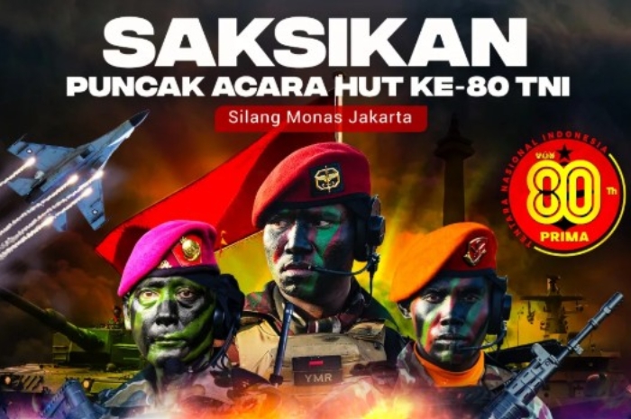 Warga Bisa Saksikan Kemeriahan HUT ke-80 TNI di Monas Secara Gratis Besok