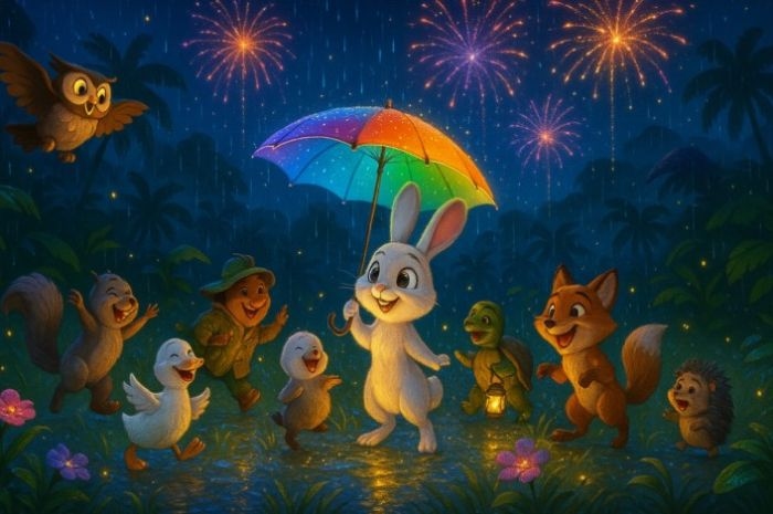 Dongeng Anak: Kelinci Pemberani dan Payung Ajaib