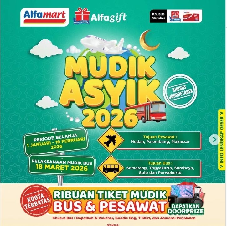 Catat! 4 Minimarket Top Indonesia Ini Gelar Mudik Gratis Lebaran 2026, Pendaftaran Peserta Sudah Mulai Dibuka, Ketahui Syarat dan Ketentuannya