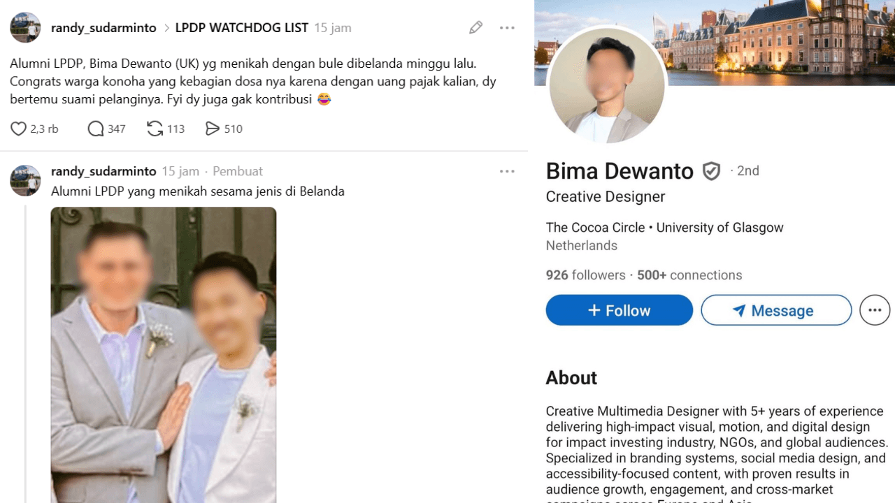 Viral! Alumni Penerima Beasiswa LPDP Diduga Nikah Sesama Jenis di Belanda, Ini Profilnya