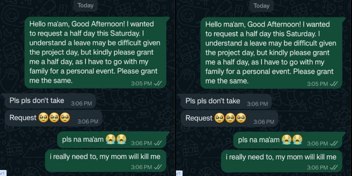 Bikin Ngakak! Wanita 25 Tahun Memohon Izin Cuti Kepada Manager Dengan Alasan Takut Ibu, Netizen: Sangat Lucu