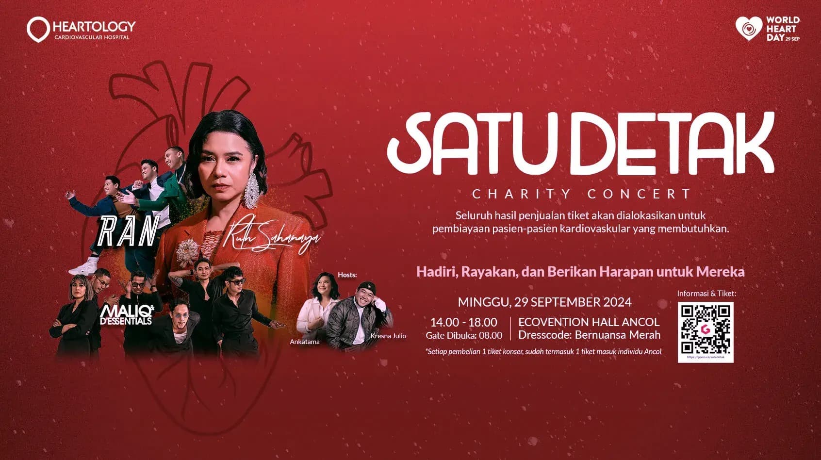 KONSER AMAL DI ANCOL: Satu Detak Charity Concert Bersama Ruth Sahanaya, Maliq & D’Essentials dan RAN, Harga Tiket Mulai Rp 375 Ribu