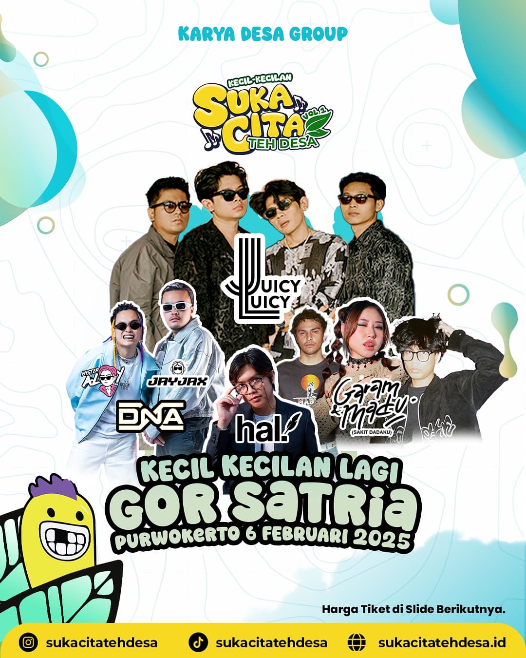 Konser di Purwokerto: Juicy Lucy hingga Garam & Madu Siap Menggoyang GOR Satria pada 6 Februari, Segini Harga Tiketnya!