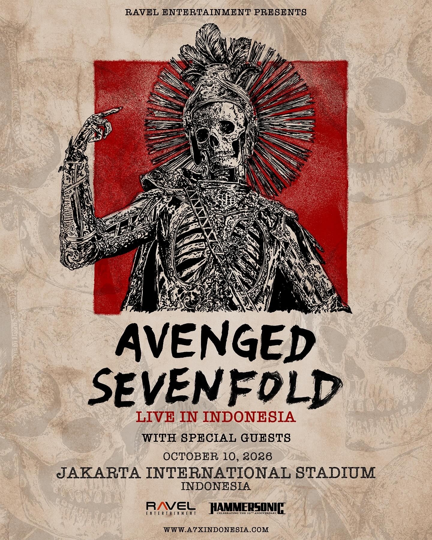 Fiks! Avenged Sevenfold Konser di Jakarta 10 Oktober 2026, Ini Harga Tiket dan Lokasinya