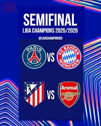 Daftar 4 Tim Lolos Semifinal Liga Champions 2025/2026: PSG vs Bayern Munich, Atletico vs Arsenal, Kapan Mainnya?