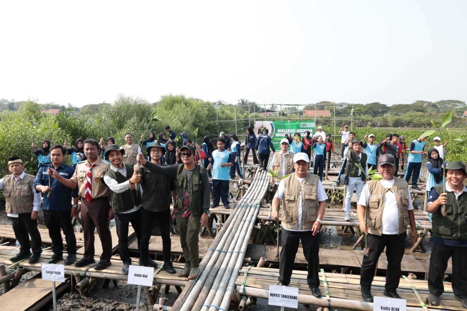 Cegah Abrasi Pesisir, Bupati Tangerang Bersama Jurnalis Tanam 10.000 Mangrove di Mauk