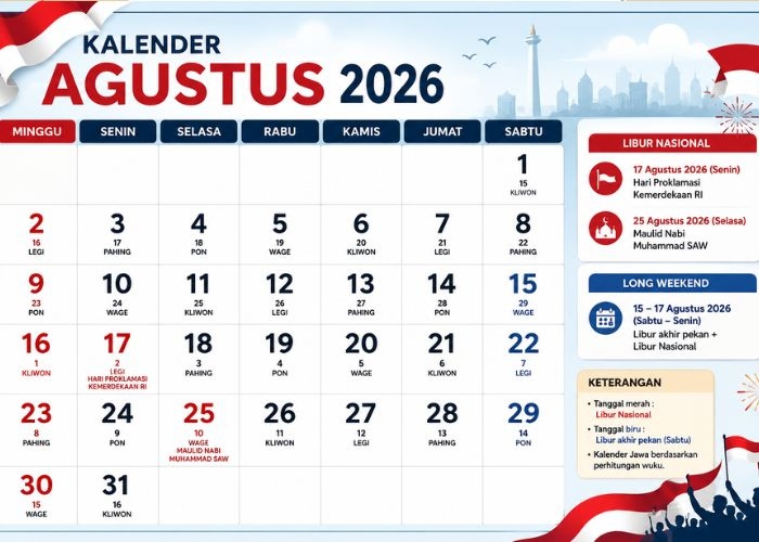 Bulan Agustus Ini Ada 2 Libur Nasional, Potensi Long Weekend