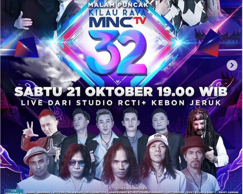 Live! Slank Bakal Manggung di Kebon Jeruk pada Malam Puncak HUT ke-32 MNCTV, Catat Tanggalnya