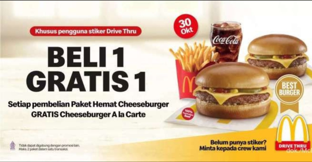 Mau Traktir Pacar Tapi Duit Tipis? Tenang Ada Promo MCD Buy 1 Get 1 Hari Ini