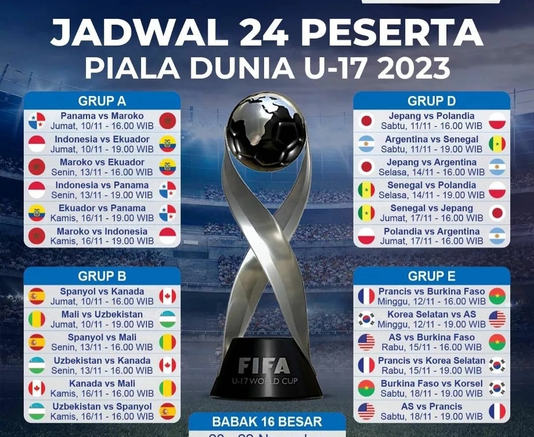 Link Live Streaming Jepang U-17 vs Polandia U-17 di Piala Dunia U-17, Akankah Ada yang Meraih Poin Penuh?