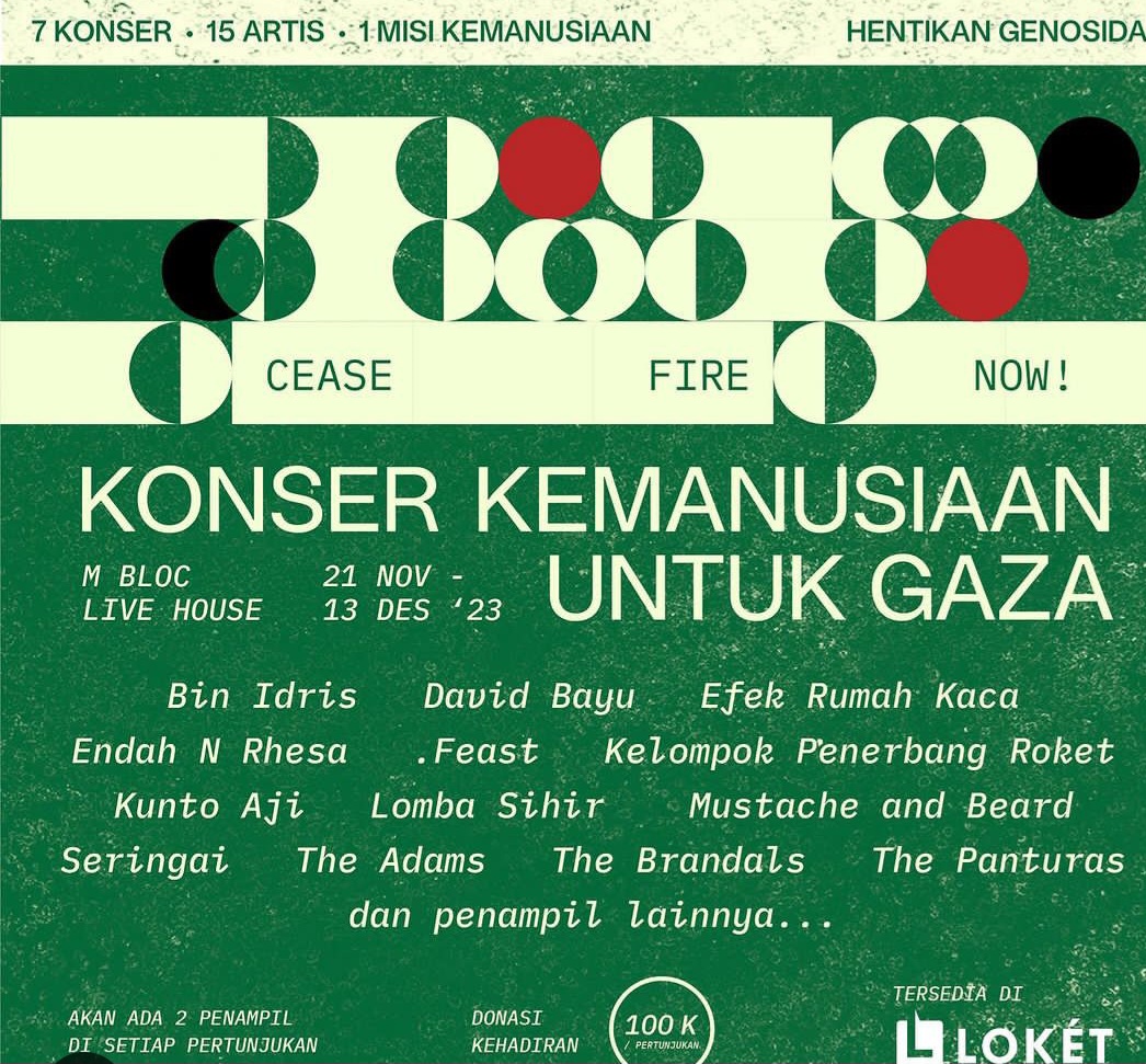 Konser Musik Kemanusiaan Untuk Gaza, Nonton Sambil Berdonasi, Ada David Bayu, Efek Rumah Kaca hingga Seringai, Cek di Sini