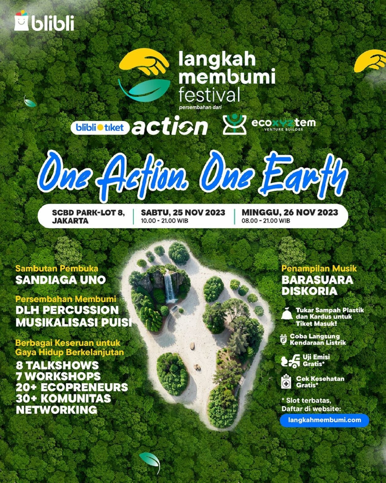Mau yang Gratis-gratis? Datang Aja ke Festival Langkah Membumi 2023, Ada Konser Musik, Pemeriksaan Kesehatan, dan Uji Emisi Kendaraan