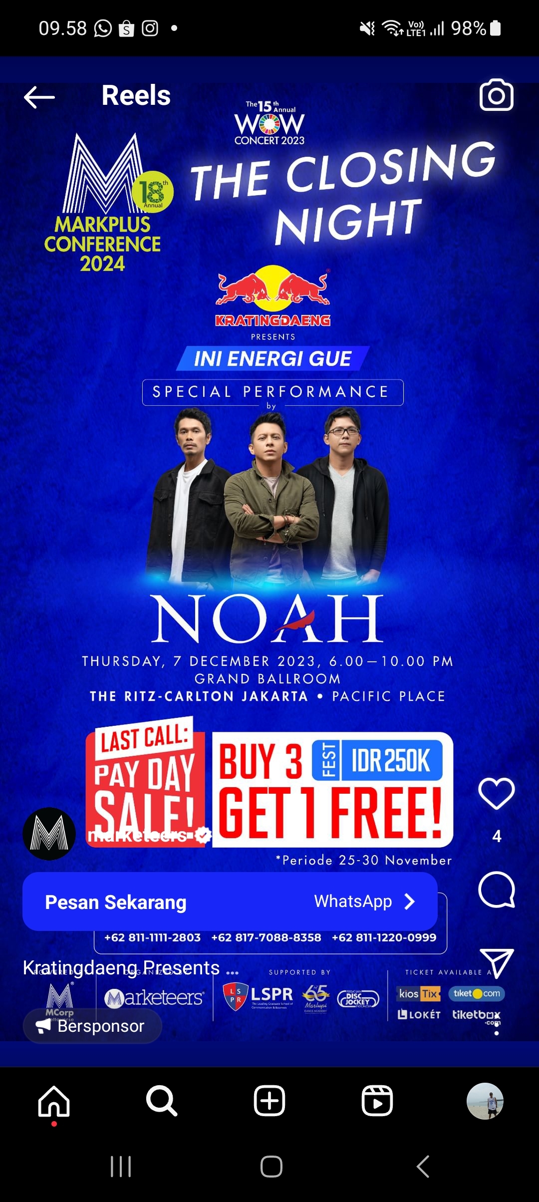 Konser NOAH Hiasi Malam Penutup MarkPlus Conference 2024, Ada Tiket Promo, Cek di Sini