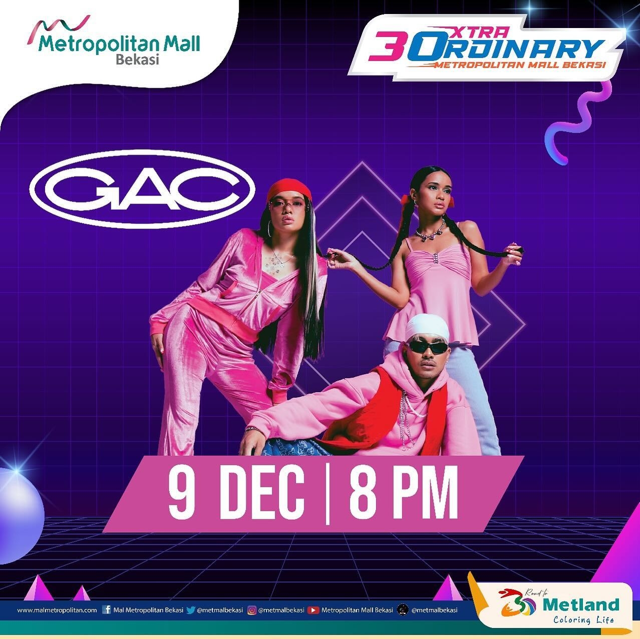 GRATIS! Nonton Konser Musik GAC dan Mahalini di Metropolitan Mall Bekasi, Cek Waktunya
