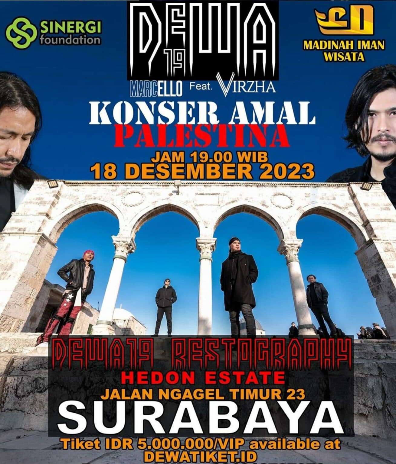 Dewa 19 Peduli Palestina, Bakal Gelar Konser Amal di Surabaya, Cek Tanggal dan Harga Tiketnya