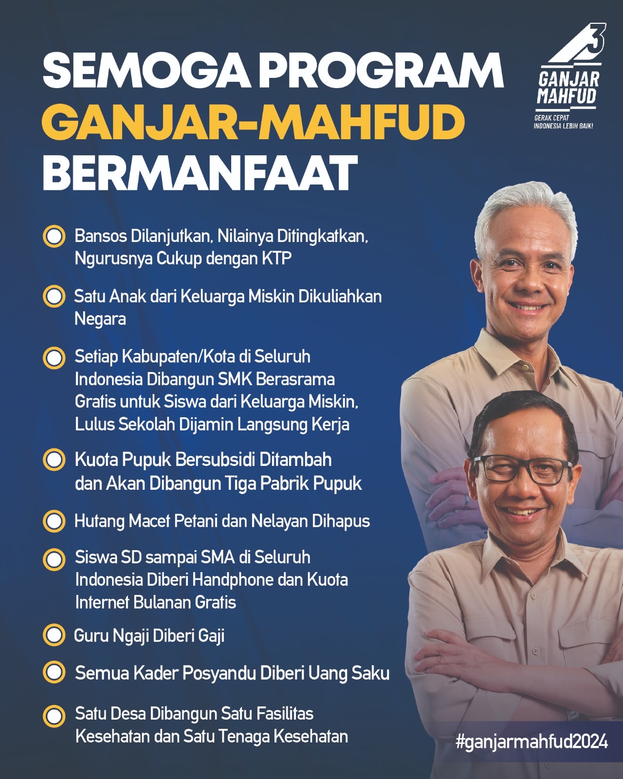 Simak! 9 Program Pokok Ganjar-Mahfud, Guru Ngaji Diberi Gaji hingga Siswa SD-SMA Dikasih HP dan Kuota Internet Gratis, Demi Indonesia Unggul