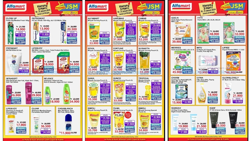 Promo JSM Alfamart Periode 19-21 Januari 2024, Banyak Diskon Minyak Goreng Sampai Popok Bayi, Buruan!