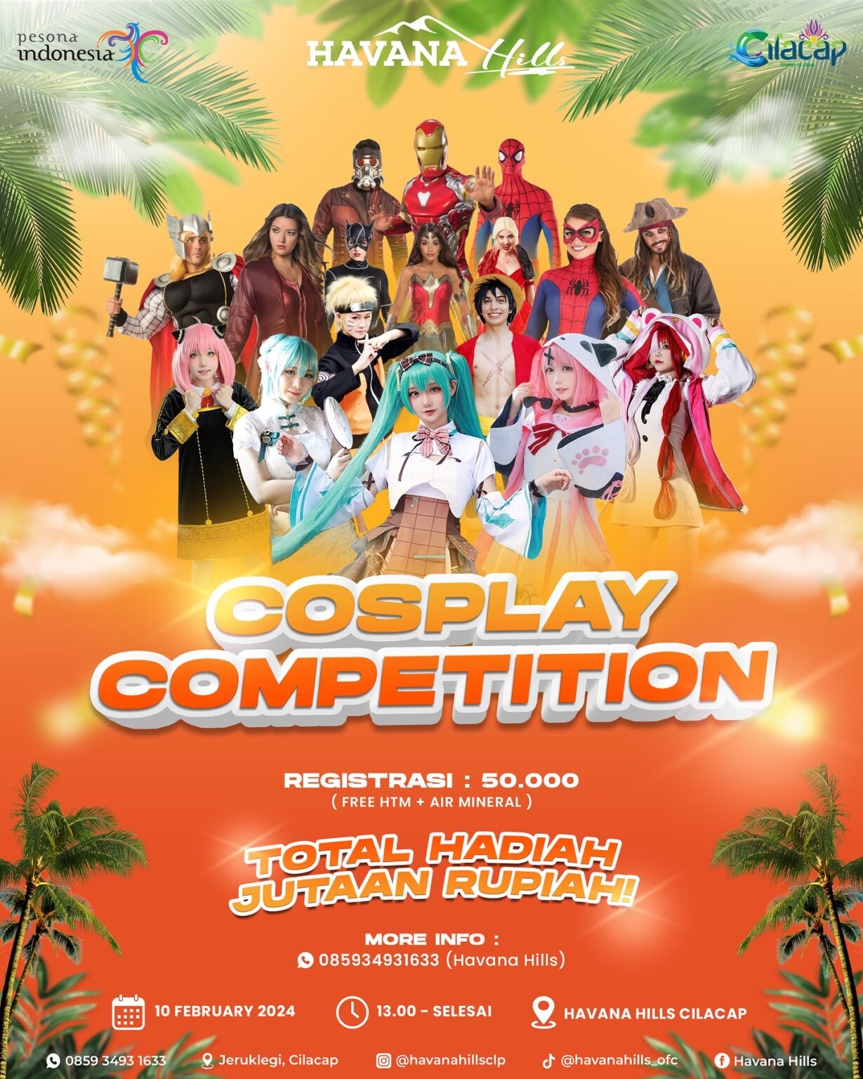 Warga Cilacap Buruan Daftar! Ada Cosplay Competition di Havana Hills, Hadiahnya Jutaan rupiah, Catat Tanggal Pelaksanaannya