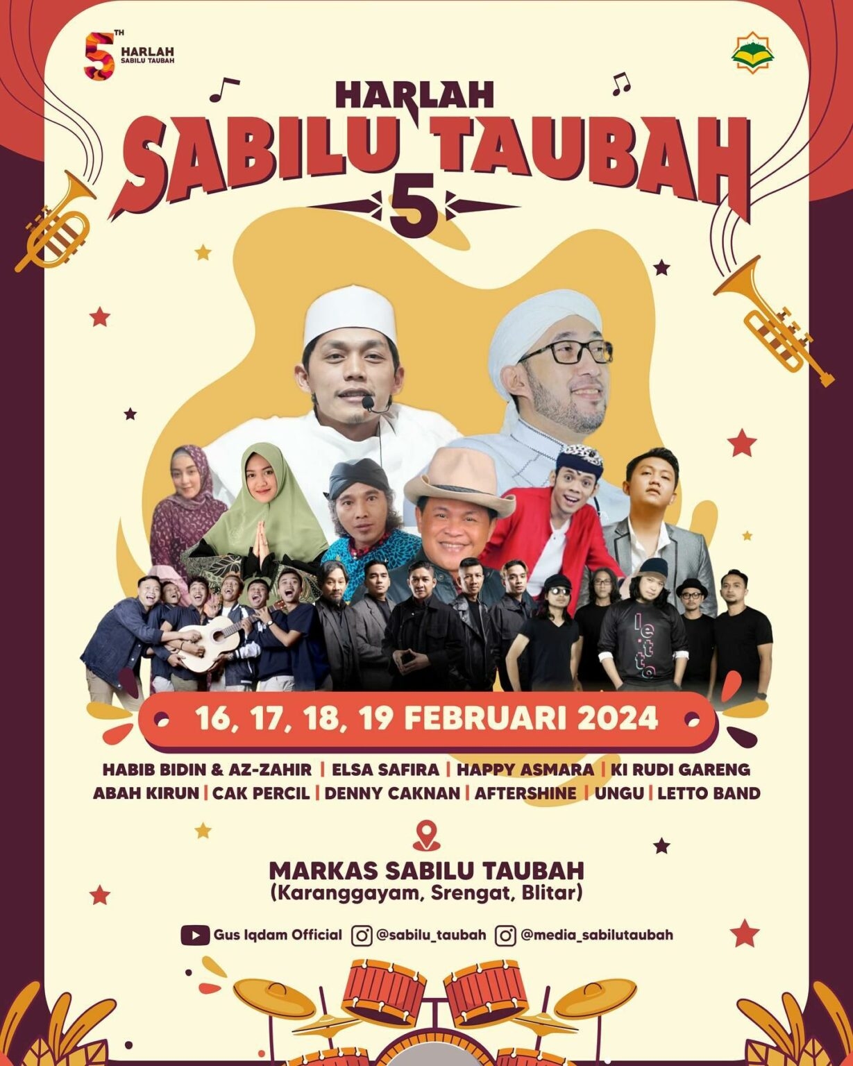 GRATIS! Denny Caknan, Happy Asmara hingga Kirun dan Cak Percil Bakal Meriahkan Harlah Sabilu Taubah Pimpinan Gus Iqdam, Catat Tanggalnya