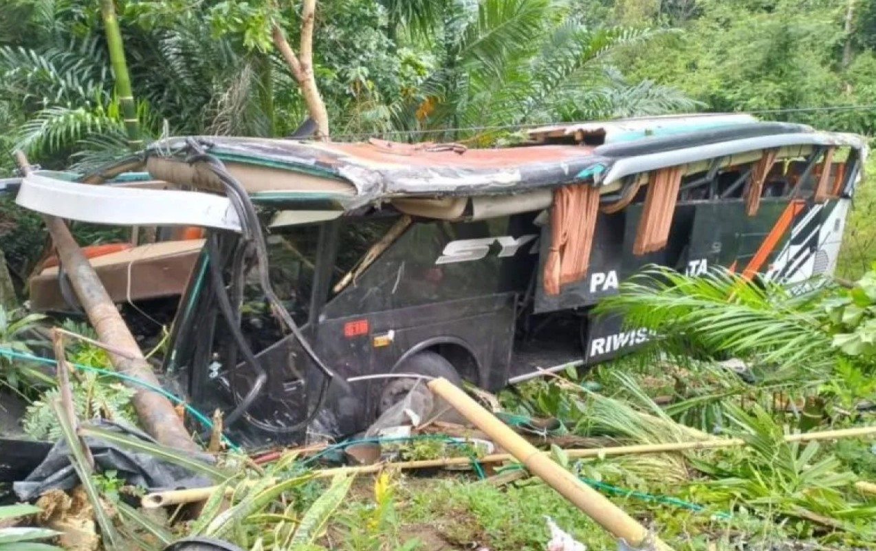 Kecelakaan Maut Bus Rombongan Study Tour MIN di Lampung, Masuk Jurang Akibatkan 6 Orang Alami Luka Berat