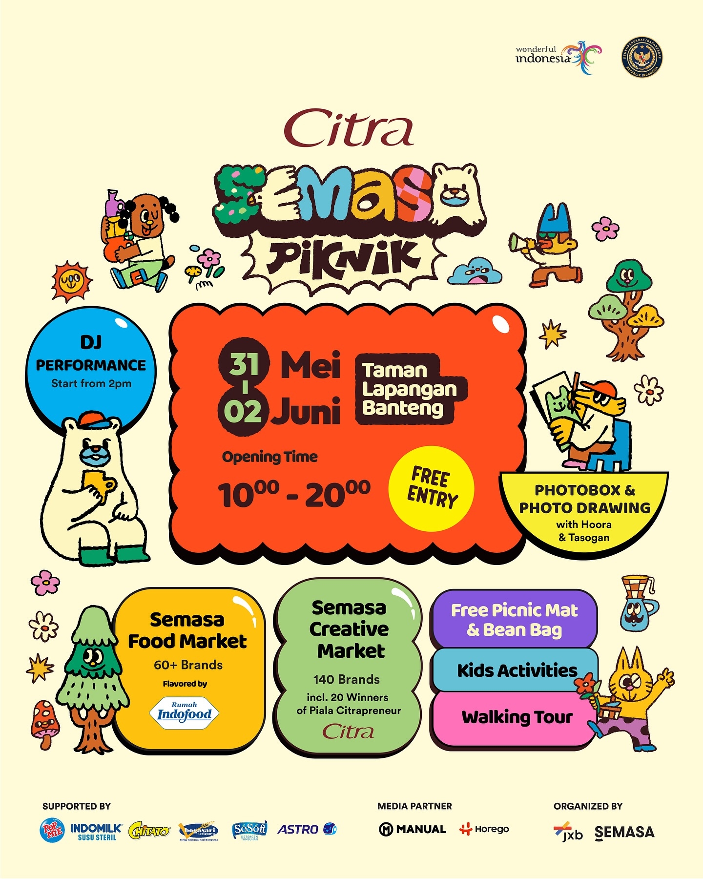 GRATIS! Nikmati Akhir Pekan Ini dengan Semasa Piknik di Lapangan Banteng, Belanja sambil Wisata Bersama Keluarga