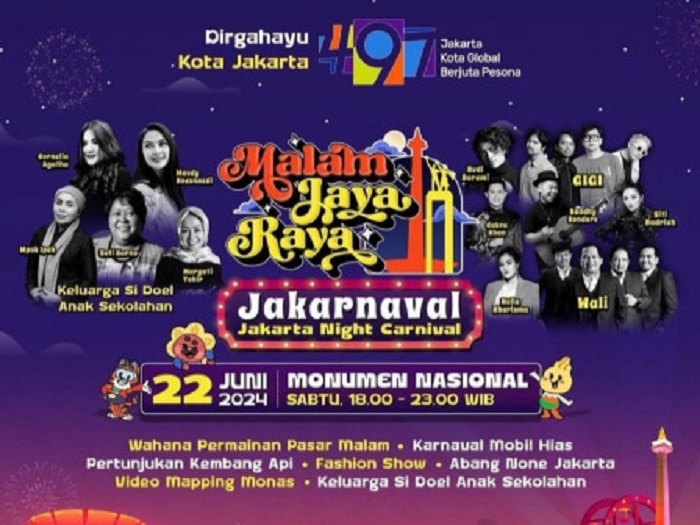 BESOK! Gigi, Wali, Hingga Cakra Khan akan Hibur Warga Jakarta di Konser Malam Jaya Raya Jakarta Night Carnaval di Monas