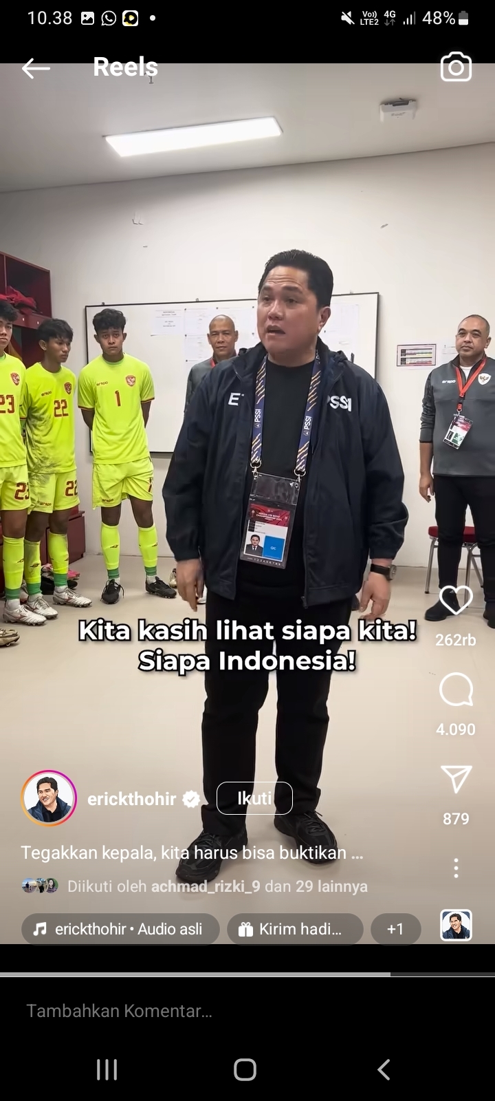 Timnas Indonesia U-16 Main Baik, Erick Thohir: Tegakkan Kepala Jangan Nangis, Oktober Ketemu Australia Lagi, Kita Kasih Lihat Siapa Indonesia!