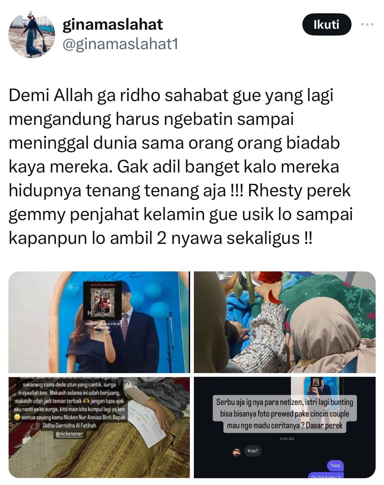 Sakit! Istri Sah Hamil Sampai Meninggal Dunia, Suami Malah Enak-enakan Selingkuh dengan Wanita Lain Dan Pamer Foto Prewedding