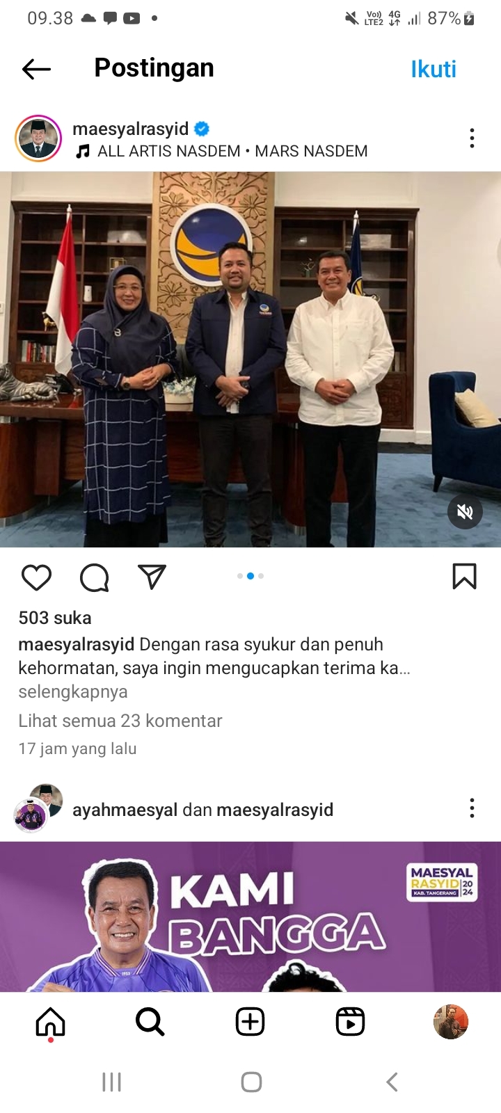 Nasdem Resmi Dukung Maesyal Rasyid-Intan Nurul Hikmah untuk Pilkada Tangerang 2024, All Out Lakukan Pemenangan