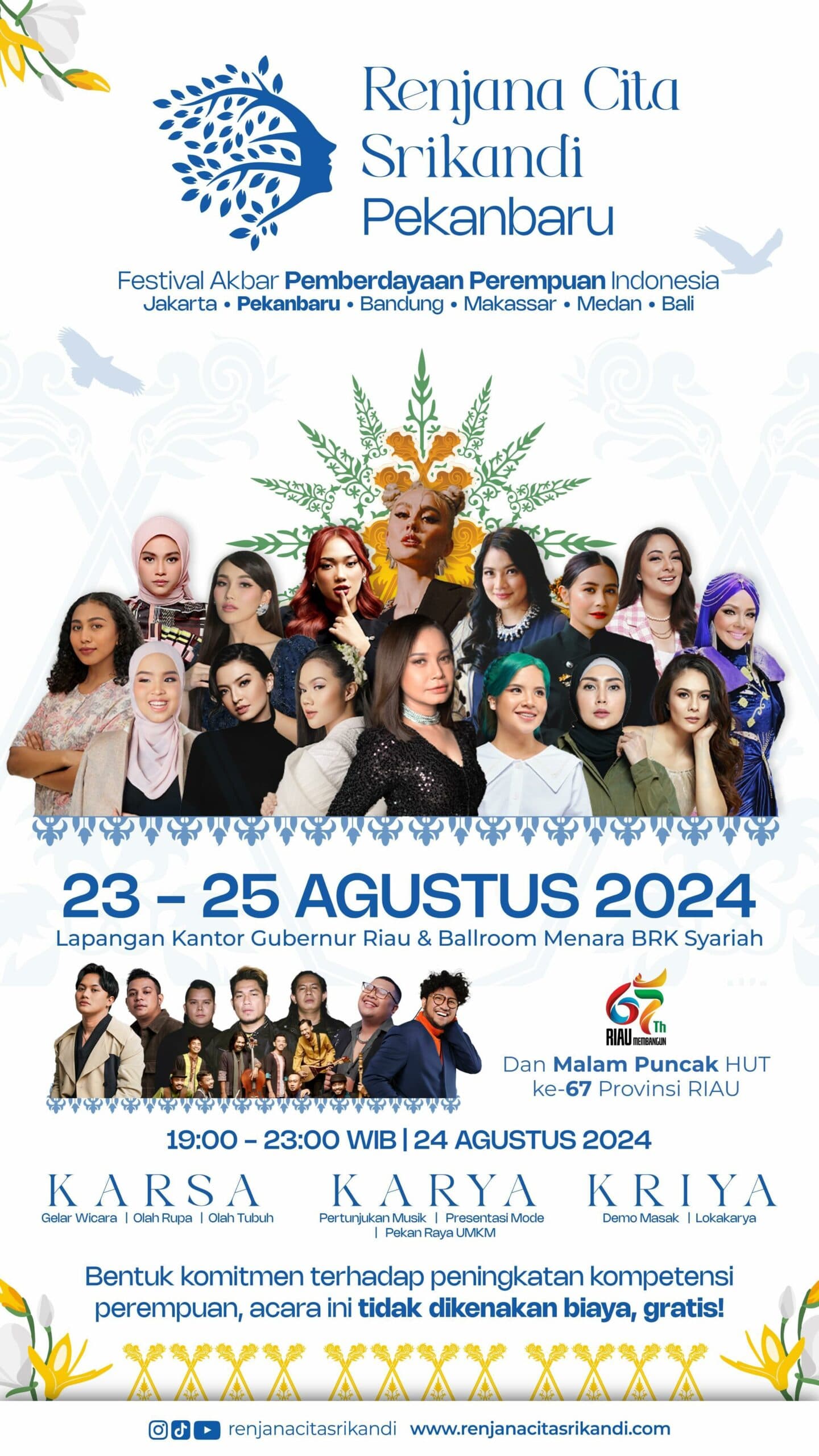 GRATIS! Festival Akbar Perempuan Indonesia di Pekanbaru Akhir Pekan Ini, Dihadiri Belasan Artis dari Titi Kamal, Agnez Mo, Rossa hingga Ayu Ting Ting