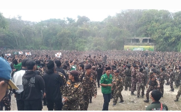 Belasan Ribu Banser dan Pagar Nusa Gelar Apel Kesetiaan Kepada PBNU di Bali Sehari Jelang Muktamar PKB, Ada Apa?