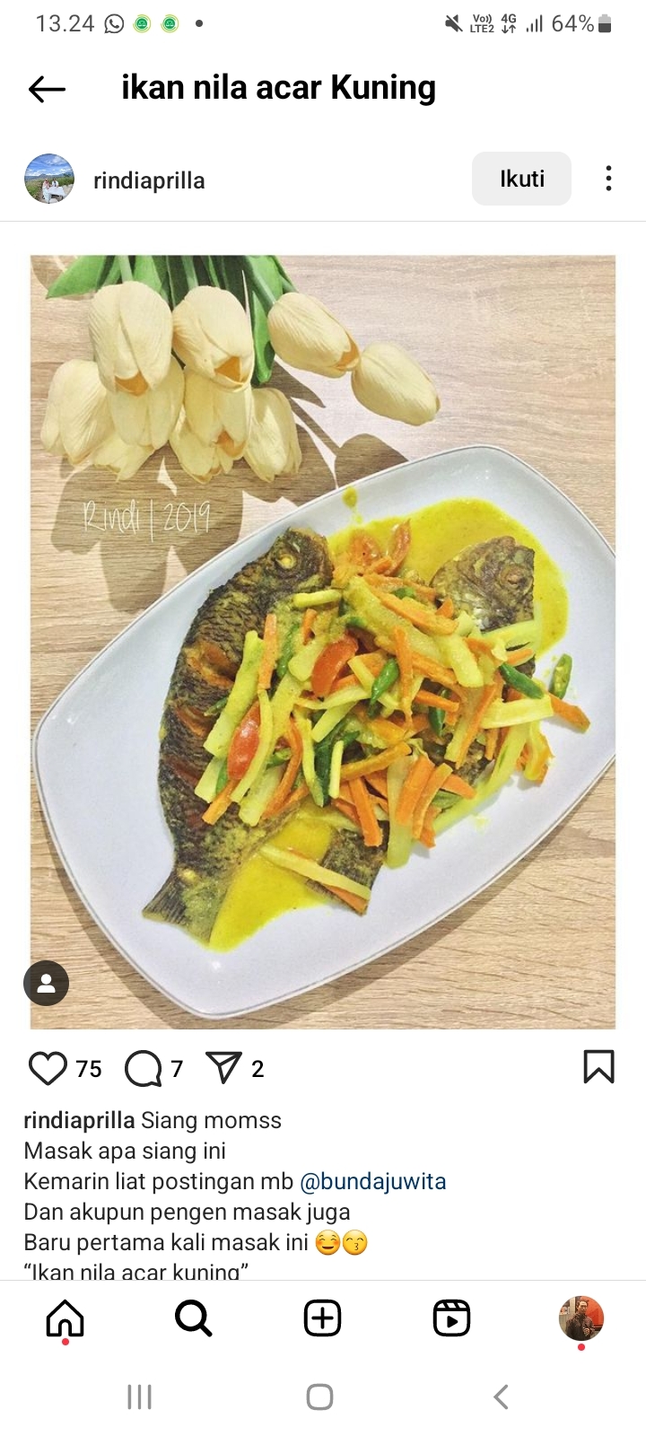 Resep Ikan Nila Acar Kuning Semua Orang Pasti Bisa Masaknya, Ternyata Bikin Boros Nasi