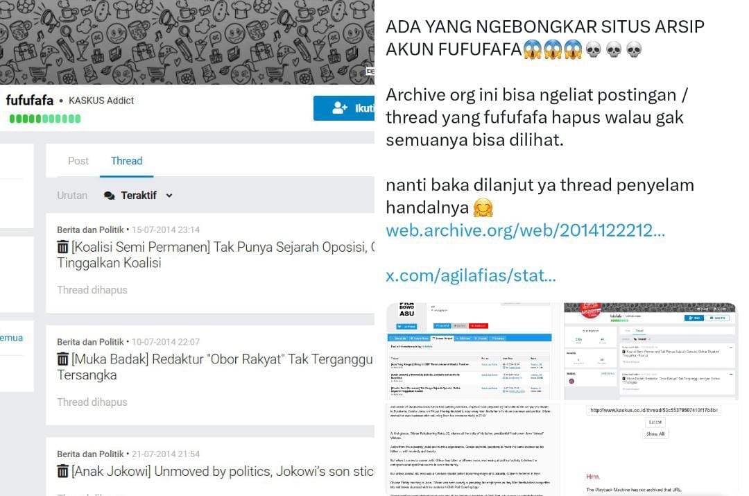 Investigasi Netizen Berlanjut, 2.100 Unggahan Akun Kaskus Fufufafa Dihapus, Panik?