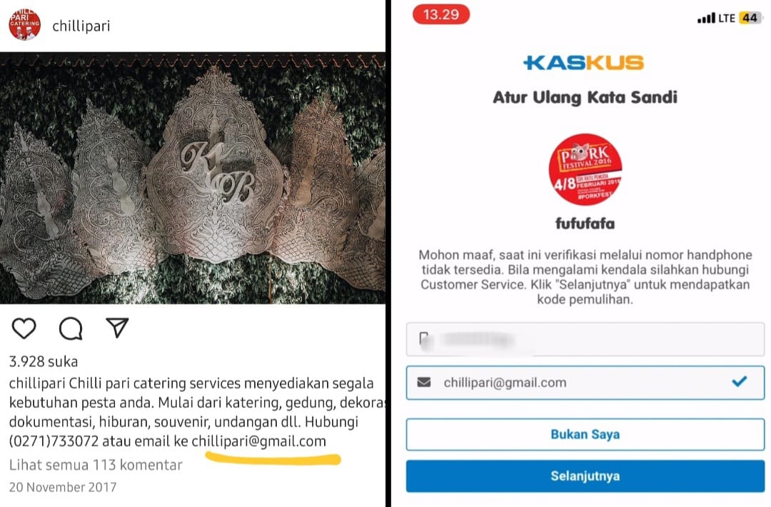 Email Usaha Katering Chilli Pari Milik Gibran, Diduga Saling Terhubung Dengan Akun Kaskus Fufufafa, Pas Dicoba Log In Netizen Ternyata...