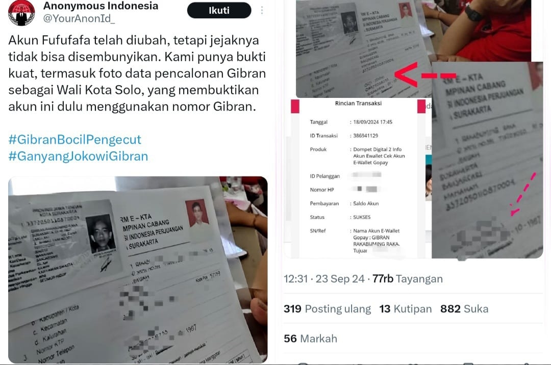 Netizen Kembali Cocokan Akun Kaskus Fufufafa Diduga Milik Gibran, No HP Saat Daftar Pilwalkot Solo 2020 Disebut Sama Persis