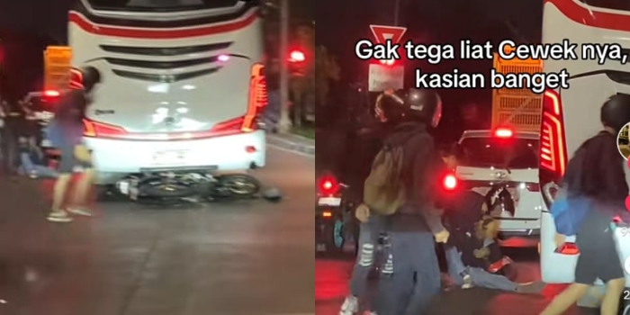 Viral Video Sebuah Motor Dikendarai Pasangan Terlindas Bus Diduga karena Ada Pertengkaran dan Ngebut, Netizen: Kasihan Supir Bus nya