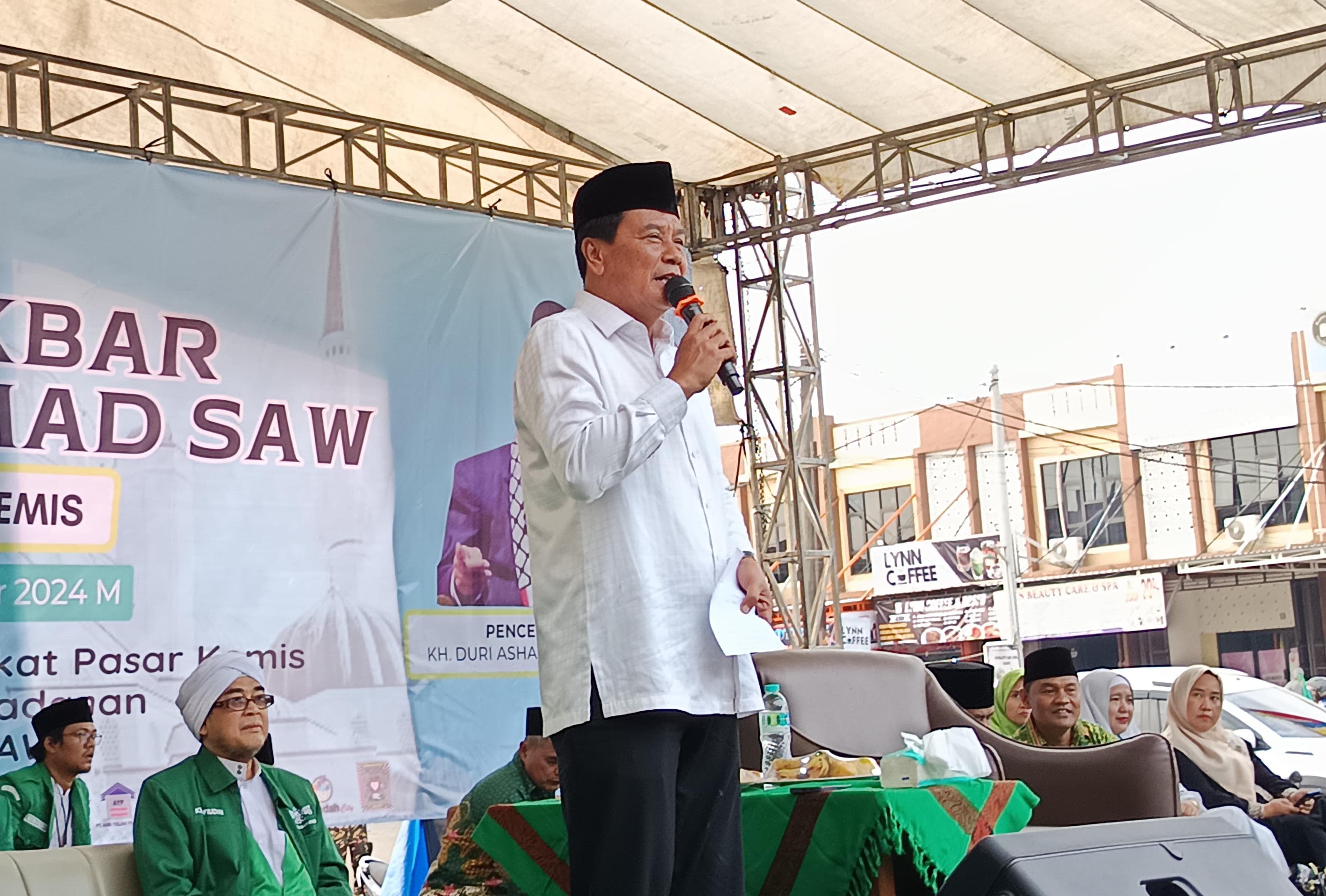 Hadiri Maulid Nabi di Sukamantri, Maesyal Rasyid Janji Lanjutkan Pembangunan Sanitasi dan Asrama Pondok Pesantren Jika Terpilih