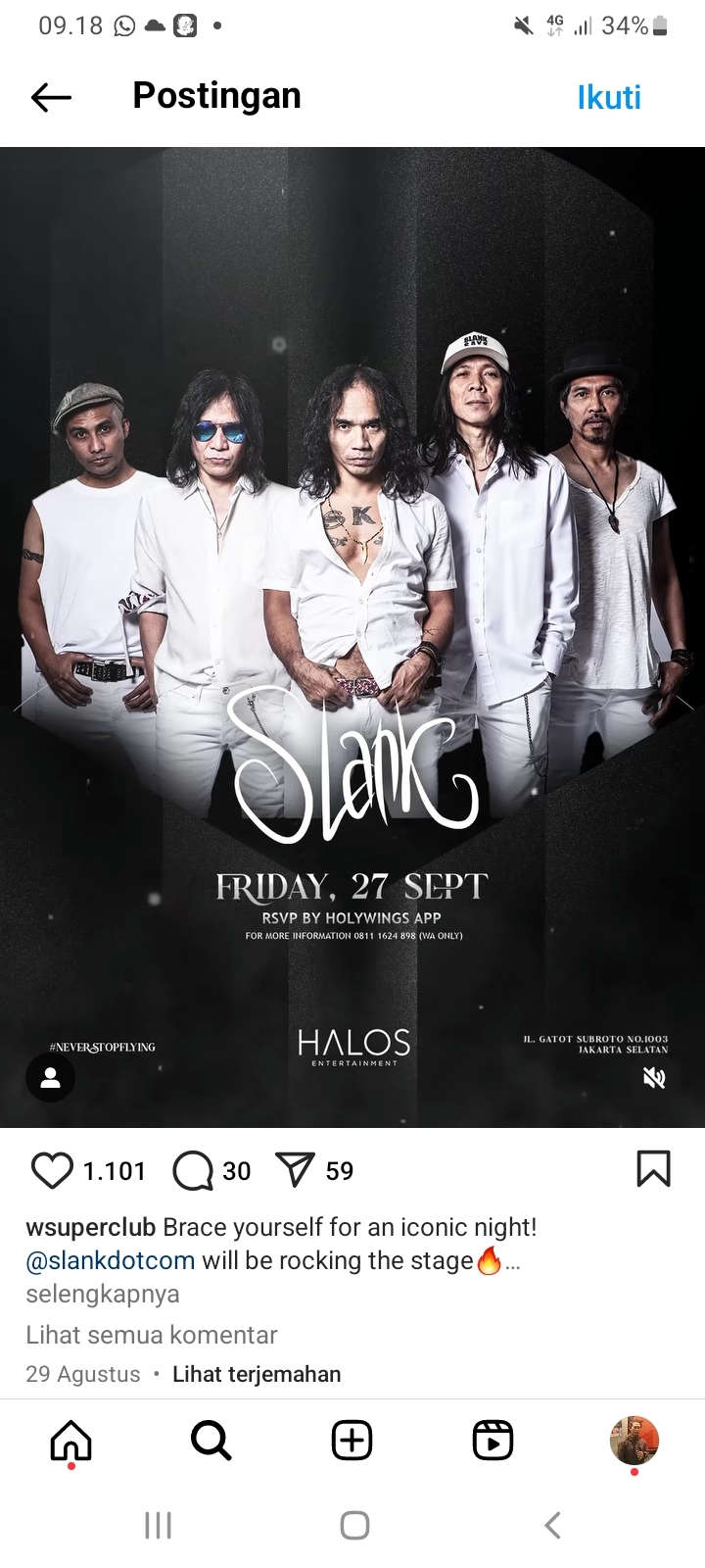Jangan Lupa Hari Ini Konser Gratis Slank di Padang Pariaman, Yuk Merapat Catat Lokasinya di Sini