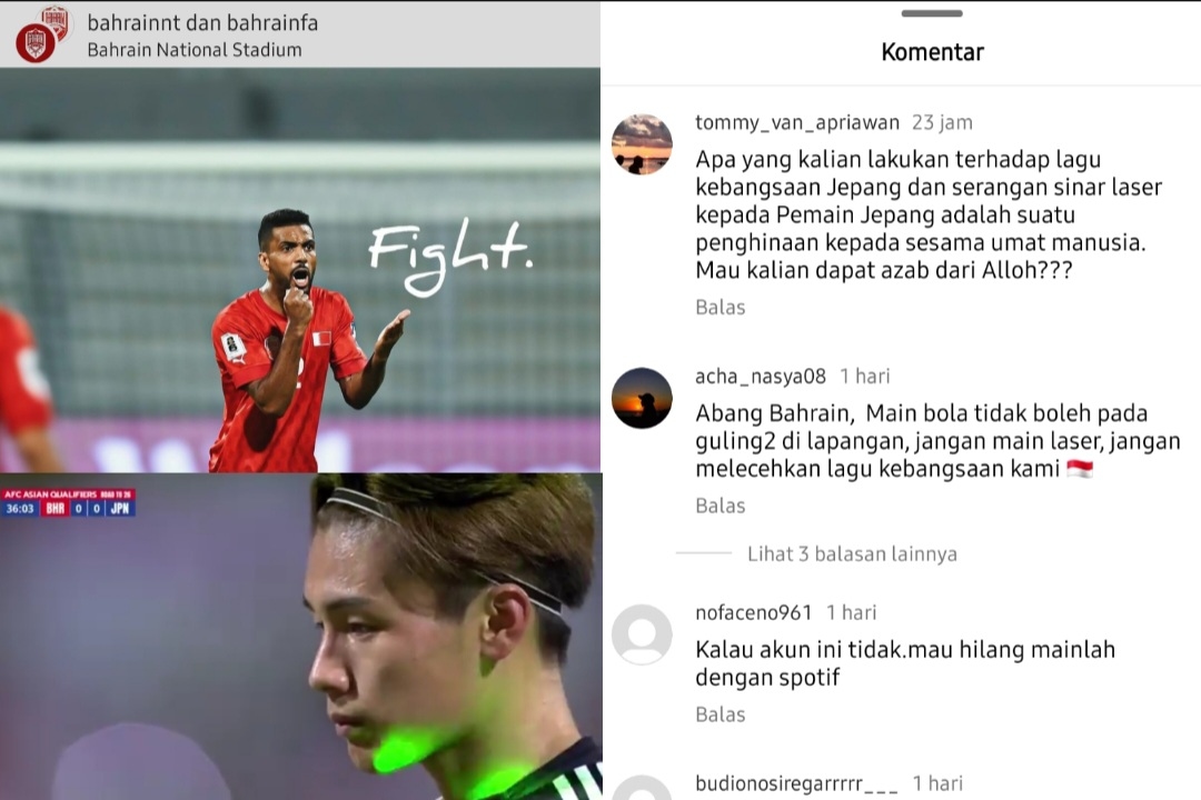 Belajar Dari Jepang, Warganet Indonesia Ingatkan Supporter Bahrain Untuk Tak Bermain Curang Saat Pertandingan Berlangsung